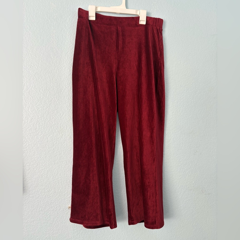 Velvet Burgundy Women's Pants